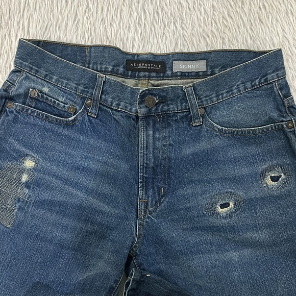 Aeropostale skinny distressed denim jeans size 34 - Picture 7 of 11